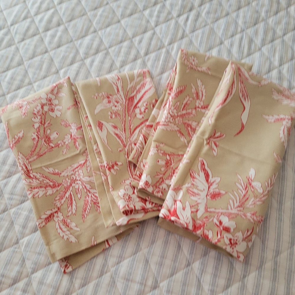 Zina Vasi Botanical Print Cotton Napkins Set Of 4
